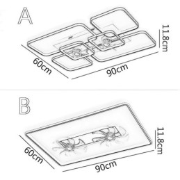 Stropní ventilátor s osvětlením Dekor Ventilátor Akrylová lampa