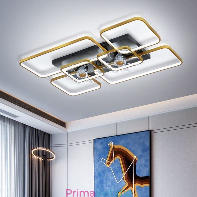 Stropní ventilátor s osvětlením Dekor Ventilátor Akrylová lampa