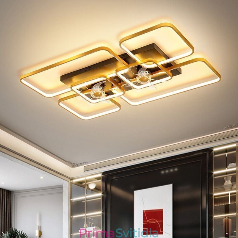 Stropní ventilátor s osvětlením Dekor Ventilátor Akrylová lampa