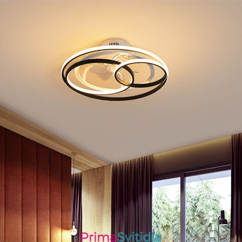 Moderní stropní svítidla Kruhové prsteny Designový stropní ventilátor