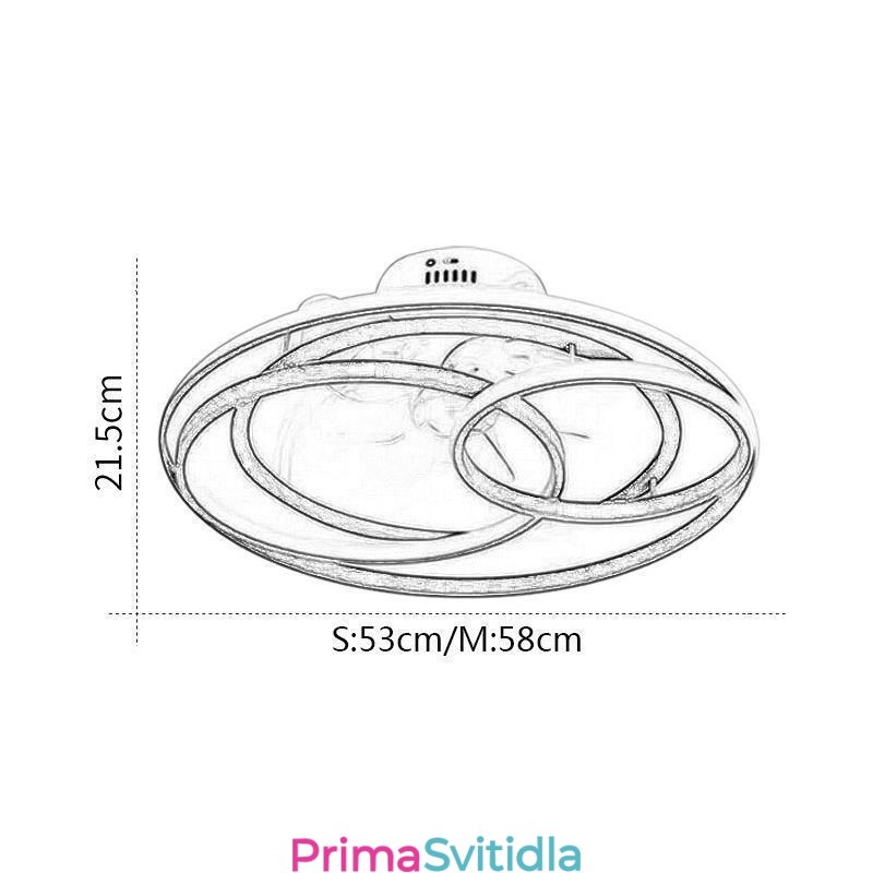 Moderní stropní svítidla Kruhové prsteny Designový stropní ventilátor