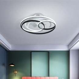 Moderní stropní svítidla Kruhové prsteny Designový stropní ventilátor