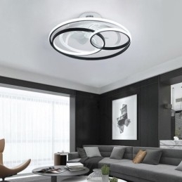 Moderní stropní svítidla Kruhové prsteny Designový stropní ventilátor