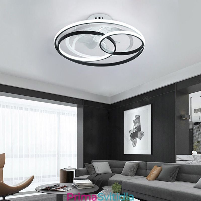 Moderní stropní svítidla Kruhové prsteny Designový stropní ventilátor