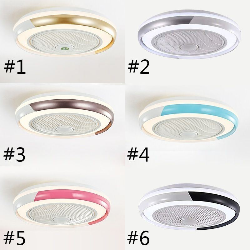 Moderní stropní ventilátor světla akrylové kulaté stropní svítidlo s dálkovým ovládáním