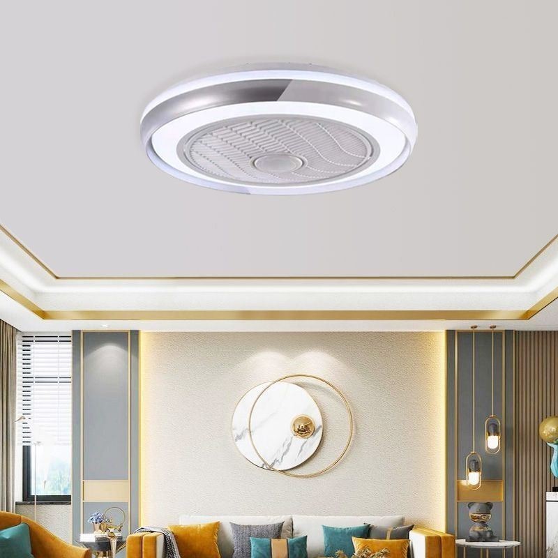 Moderní stropní ventilátor světla akrylové kulaté stropní svítidlo s dálkovým ovládáním