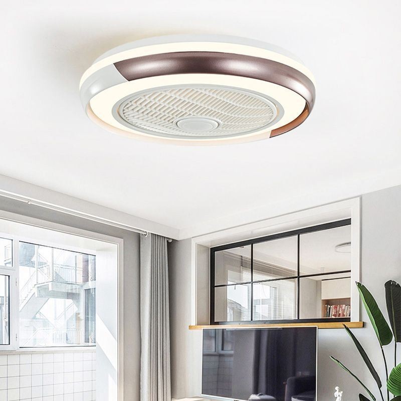 Moderní stropní ventilátor světla akrylové kulaté stropní svítidlo s dálkovým ovládáním