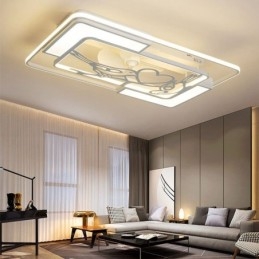 Moderní obdélníková stropní svítidla s ventilátorem