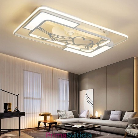 Moderní obdélníková stropní svítidla s ventilátorem Moderní obdélníková stropní svítidla s ventilátorem