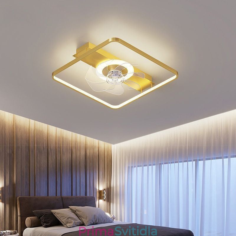 Moderní stropní ventilátor s dálkovým ovládáním světel