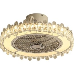 Křišťálový stropní ventilátor Light Gold kulatá stropní lampa