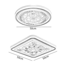 Inteligentní stropní ventilátor s lehkou dekorací s plynulou stmíváním