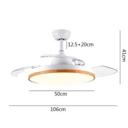 Moderní invertorové stropní světlo ventilátoru Dálkové ovládání stropní lampy Tricolor Stmívání