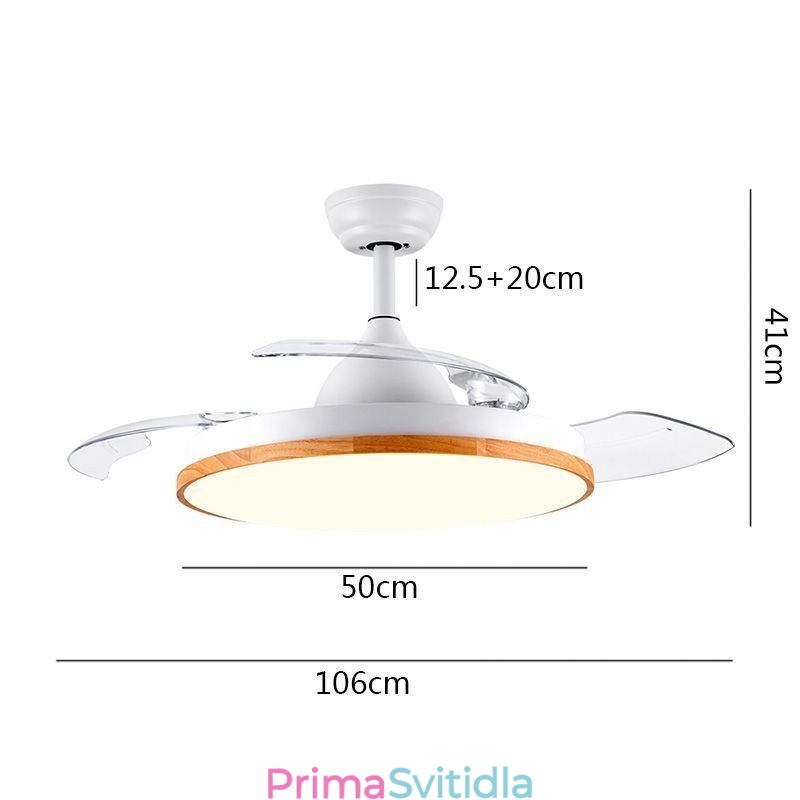 Moderní invertorové stropní světlo ventilátoru Dálkové ovládání stropní lampy Tricolor Stmívání