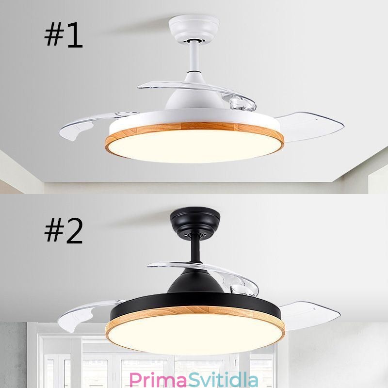 Moderní invertorové stropní světlo ventilátoru Dálkové ovládání stropní lampy Tricolor Stmívání