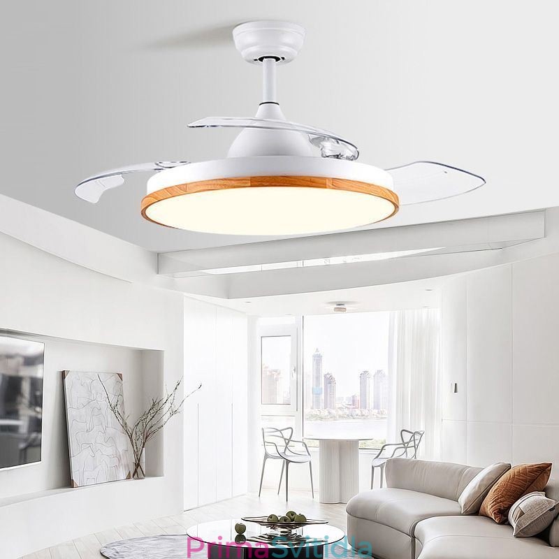 Moderní invertorové stropní světlo ventilátoru Dálkové ovládání stropní lampy Tricolor Stmívání