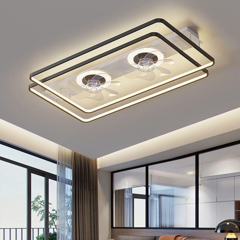 Moderní zapuštěný stropní ventilátor s dálkovým ovládáním světel