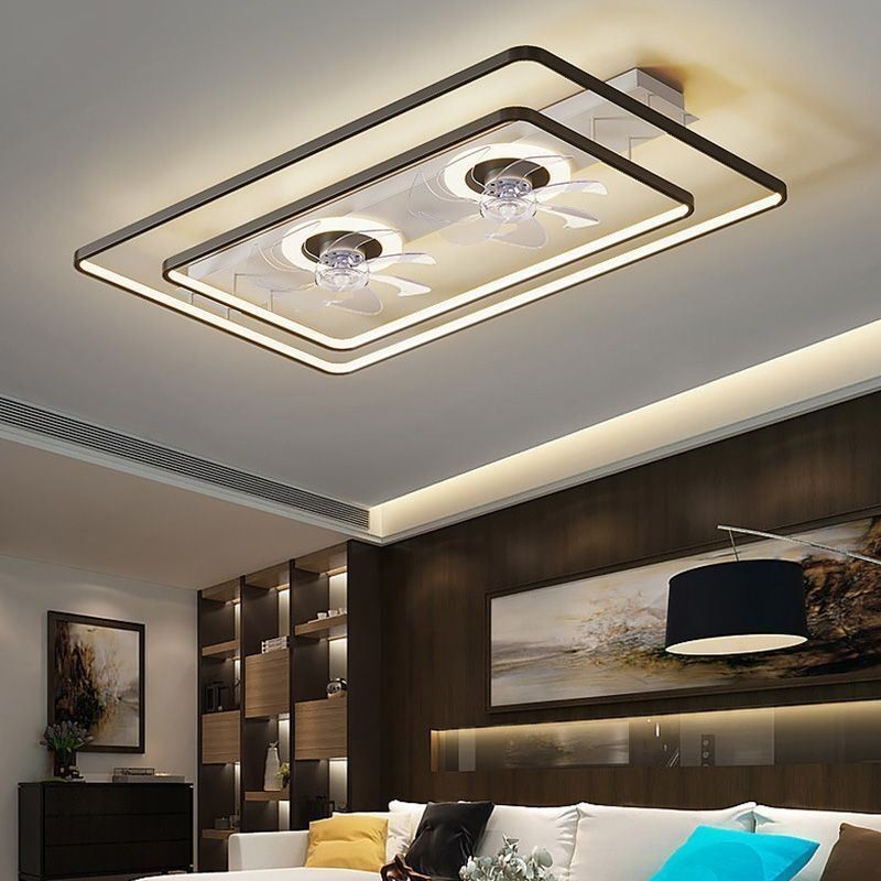 Moderní zapuštěný stropní ventilátor s dálkovým ovládáním světel