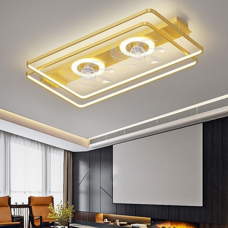 Moderní zapuštěný stropní ventilátor s dálkovým ovládáním světel