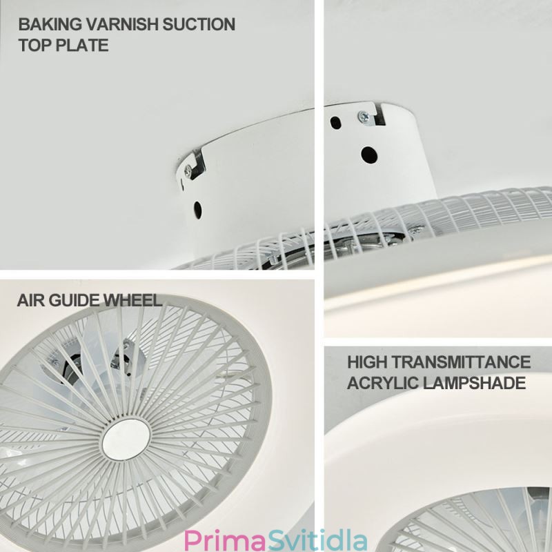 Trichromatické stmívání stropního ventilátoru s dálkovým ovládáním 3 rychlosti