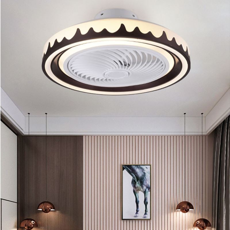 Stropní svítidlo s kulatým ventilátorem 3 rychlosti s dálkovým ovládáním