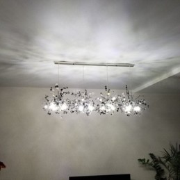 Moderní minimalistický lustr z nerezové oceli