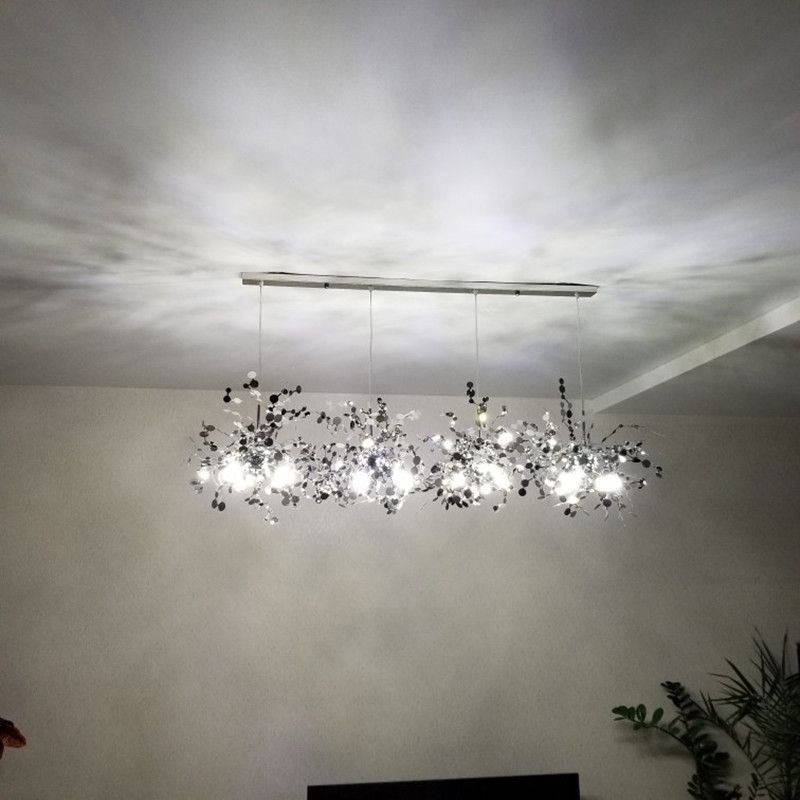 Moderní minimalistický lustr z nerezové oceli