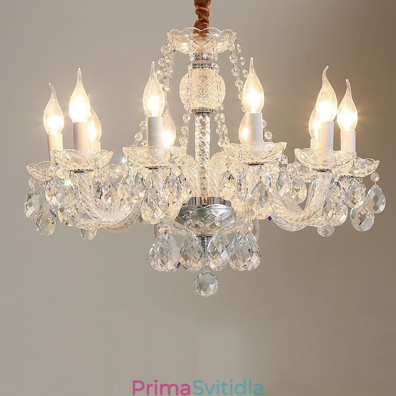 Transparentní křišťálový lustr Evropské luxusní dekorativní stropní svítidlo