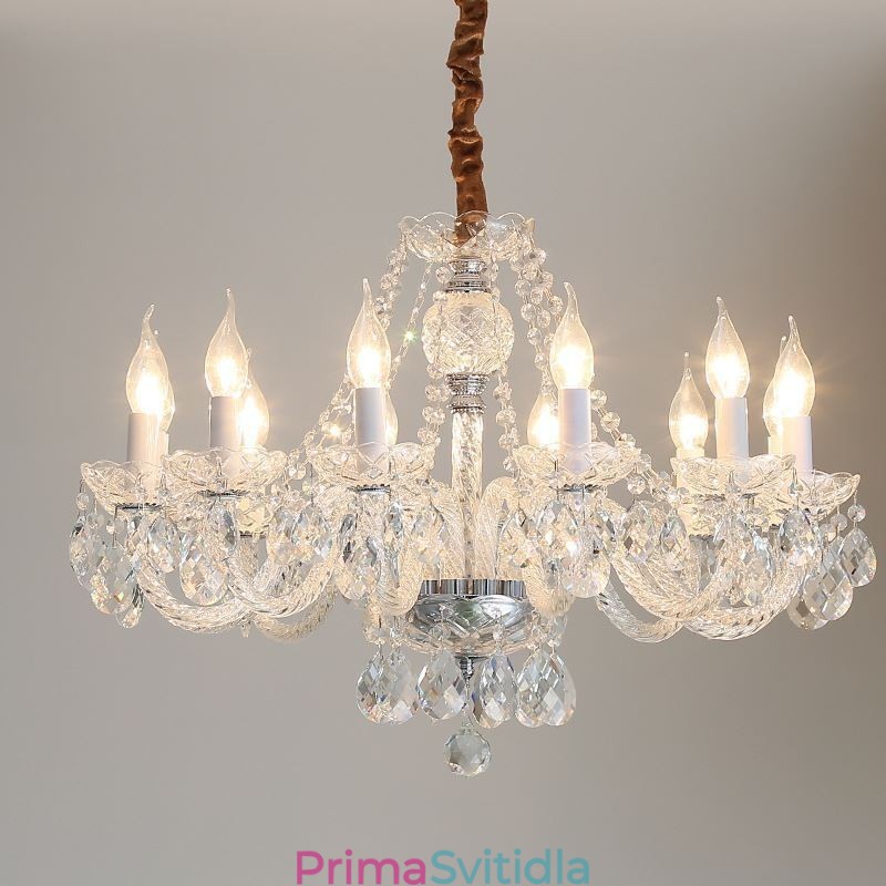 Transparentní křišťálový lustr Evropské luxusní dekorativní stropní svítidlo