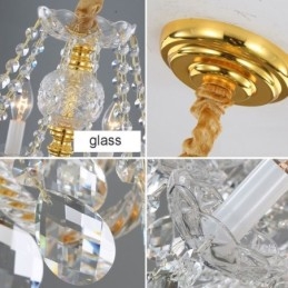 Evropský čirý křišťálový lustr Tělo lampy Tělo lampy 8 světel Zlaté tělo stropní lampy