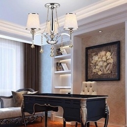 Moderní moderní křišťálový chromový kovový lustr