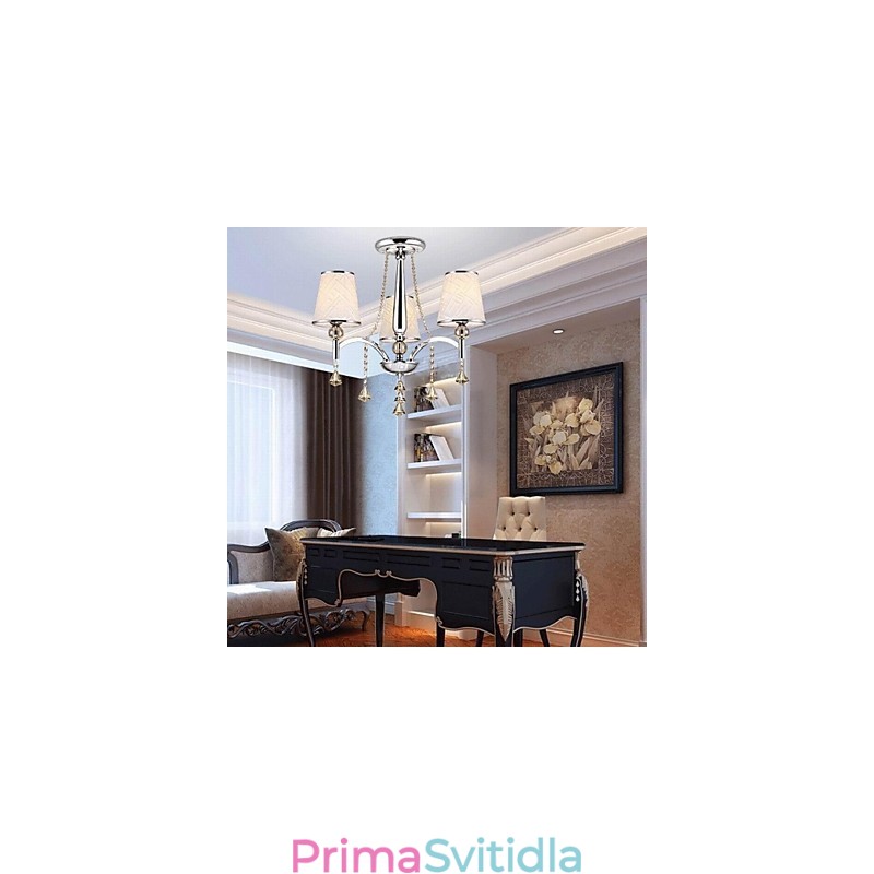 Moderní moderní křišťálový chromový kovový lustr