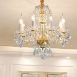 Evropský čirý křišťálový lustr Tělo lampy Tělo lampy 8 světel Zlaté tělo stropní lampy