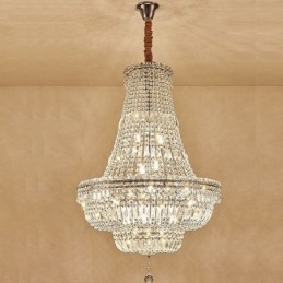 Retro křišťálový lustr Americké luxusní křišťálové stropní svítidlo s 18 světly