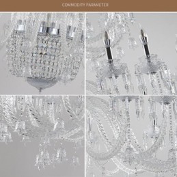 Dekorace evropského křišťálového lustru Stropní svítidlo s 50 světly