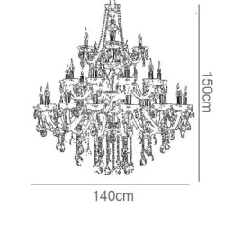 Luxusní křišťálové stropní svítidlo s dekorací lustru s 32 světly