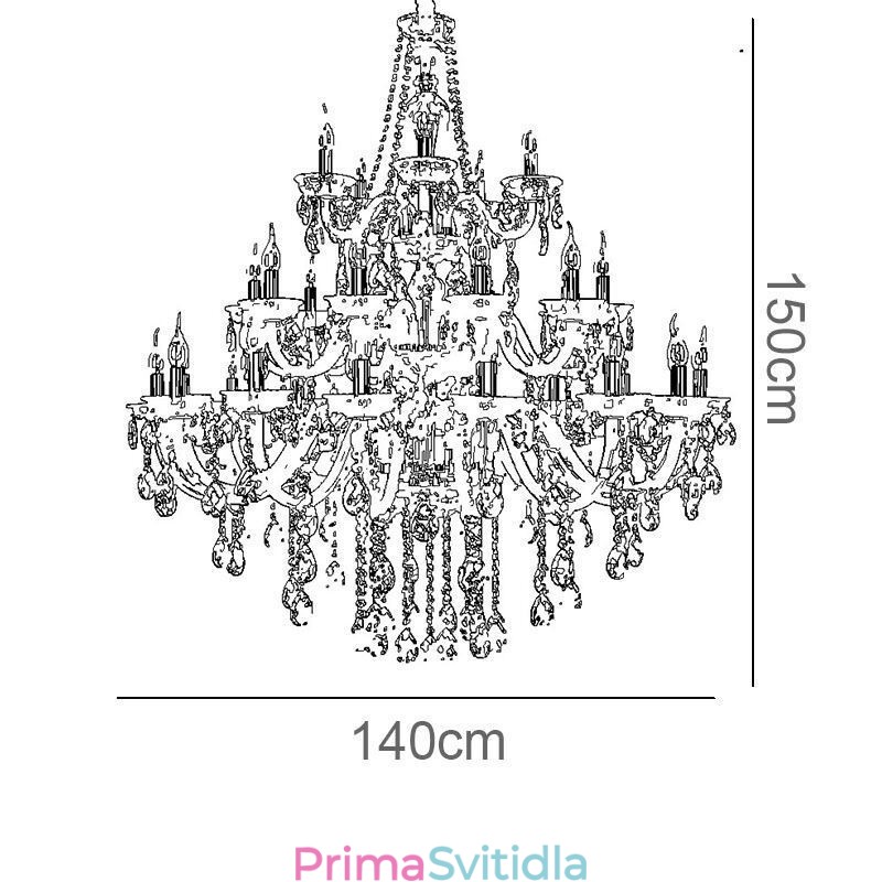 Luxusní křišťálové stropní svítidlo s dekorací lustru s 32 světly