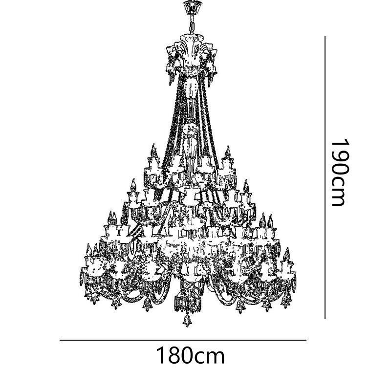 Evropské křišťálové stropní svítidlo se 48 světly