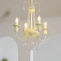 Nordic Crystal Lustr Paint Craft Cream Stropní svítidlo