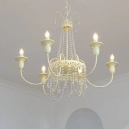 Nordic Crystal Lustr Paint Craft Cream Stropní svítidlo