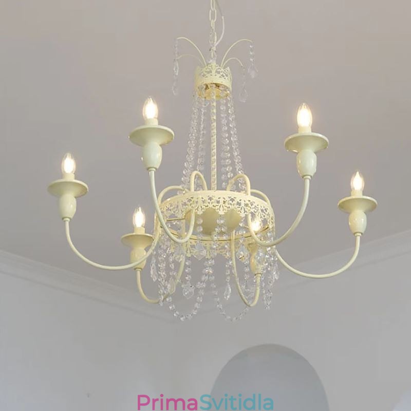 Nordic Crystal Lustr Paint Craft Cream Stropní svítidlo