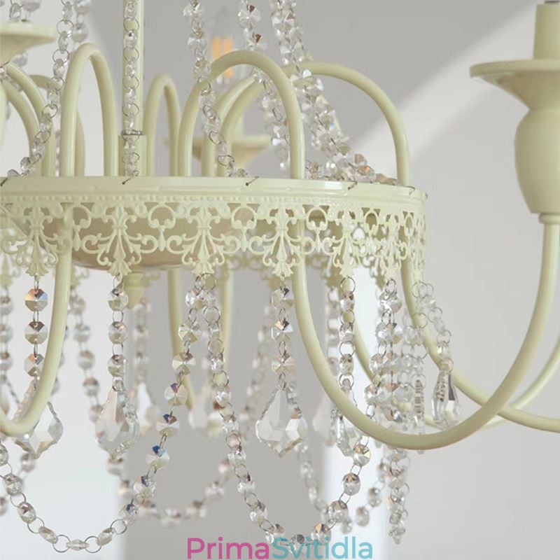 Nordic Crystal Lustr Paint Craft Cream Stropní svítidlo