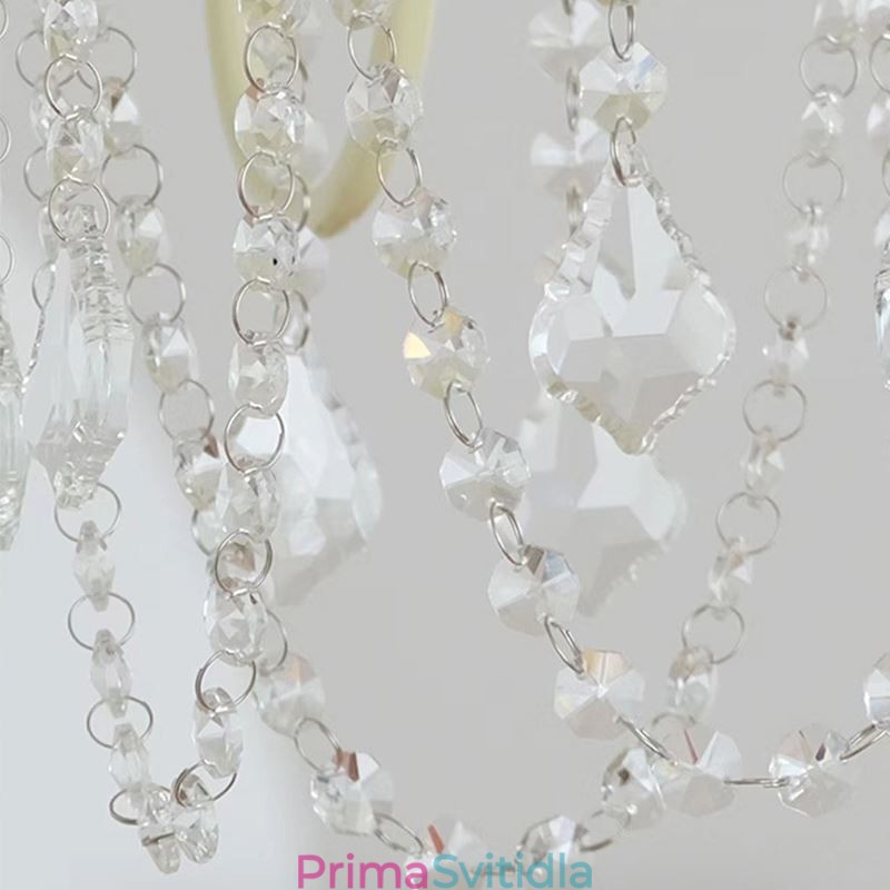 Nordic Crystal Lustr Paint Craft Cream Stropní svítidlo