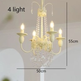 Nordic Crystal Lustr Paint Craft Cream Stropní svítidlo