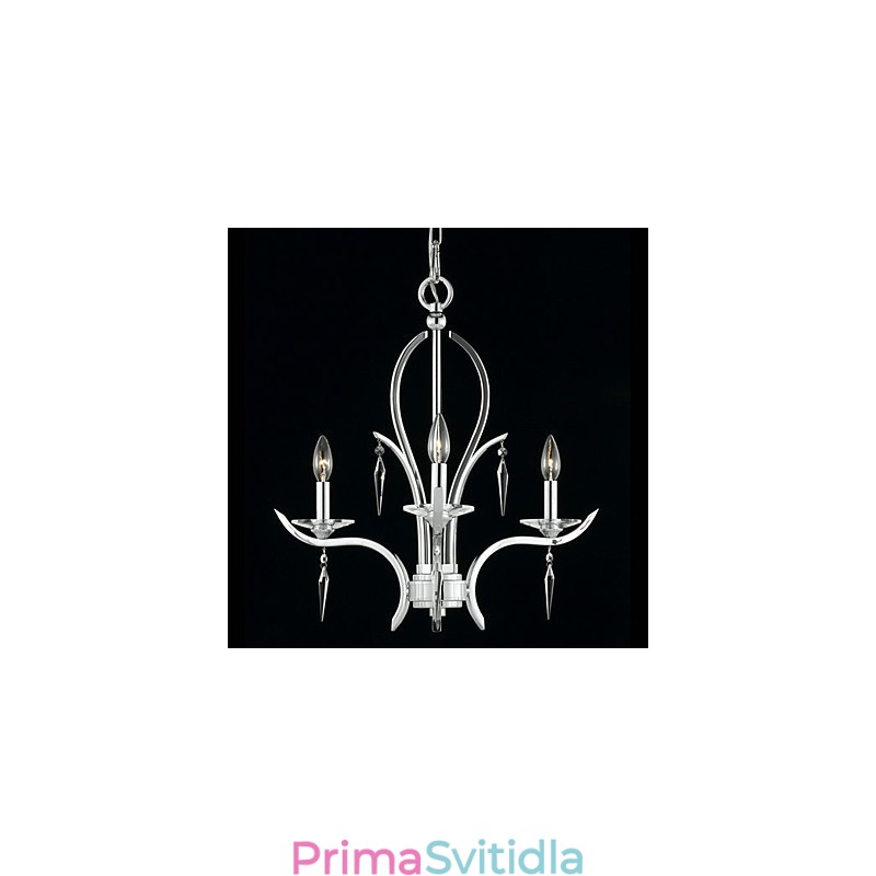 Elegantní křišťálový lustr se 3 světly ve svíčkové žárovce