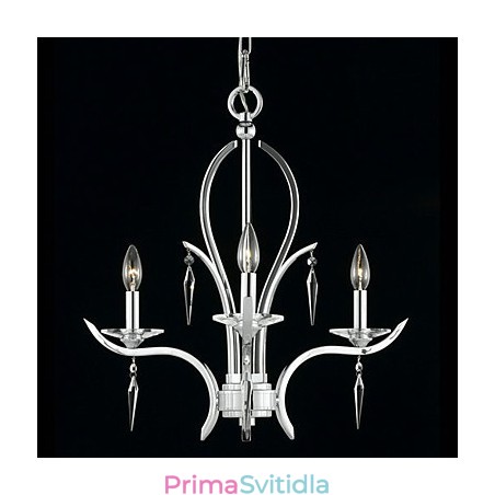 Elegantní křišťálový lustr se 3 světly ve svíčkové žárovce