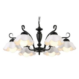 Nordic Iron Přívěsek Světlo Květina Tvar Skleněná lampa Stínidlo Lustr
