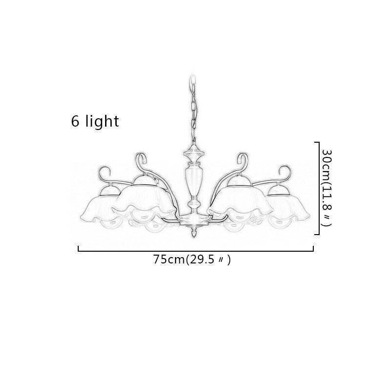 Nordic Iron Přívěsek Světlo Květina Tvar Skleněná lampa Stínidlo Lustr
