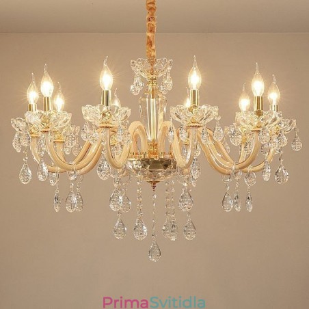 Elegantní křišťálový lustr v evropském stylu skleněné závěsné svítidlo Elegantní křišťálový lustr v evropském stylu skleněné závěsné svítidlo