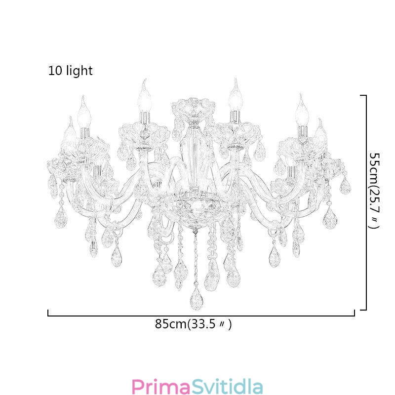 Elegantní křišťálový lustr v evropském stylu skleněné závěsné svítidlo